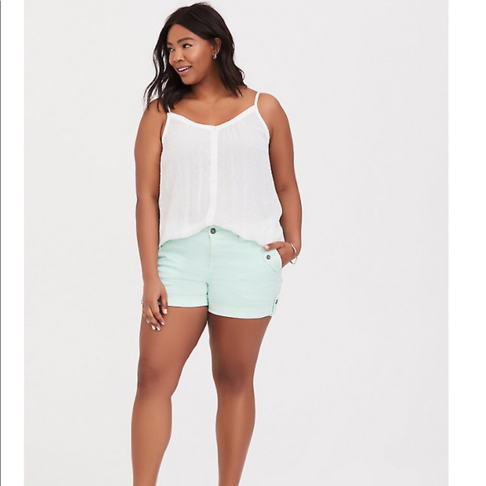 Torrid mint green military shorts
